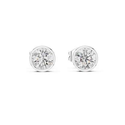 18K Yellow Gold Round Lab-Grown Diamond Drop Earrings for Women | Everyday Wear | Pure Carat