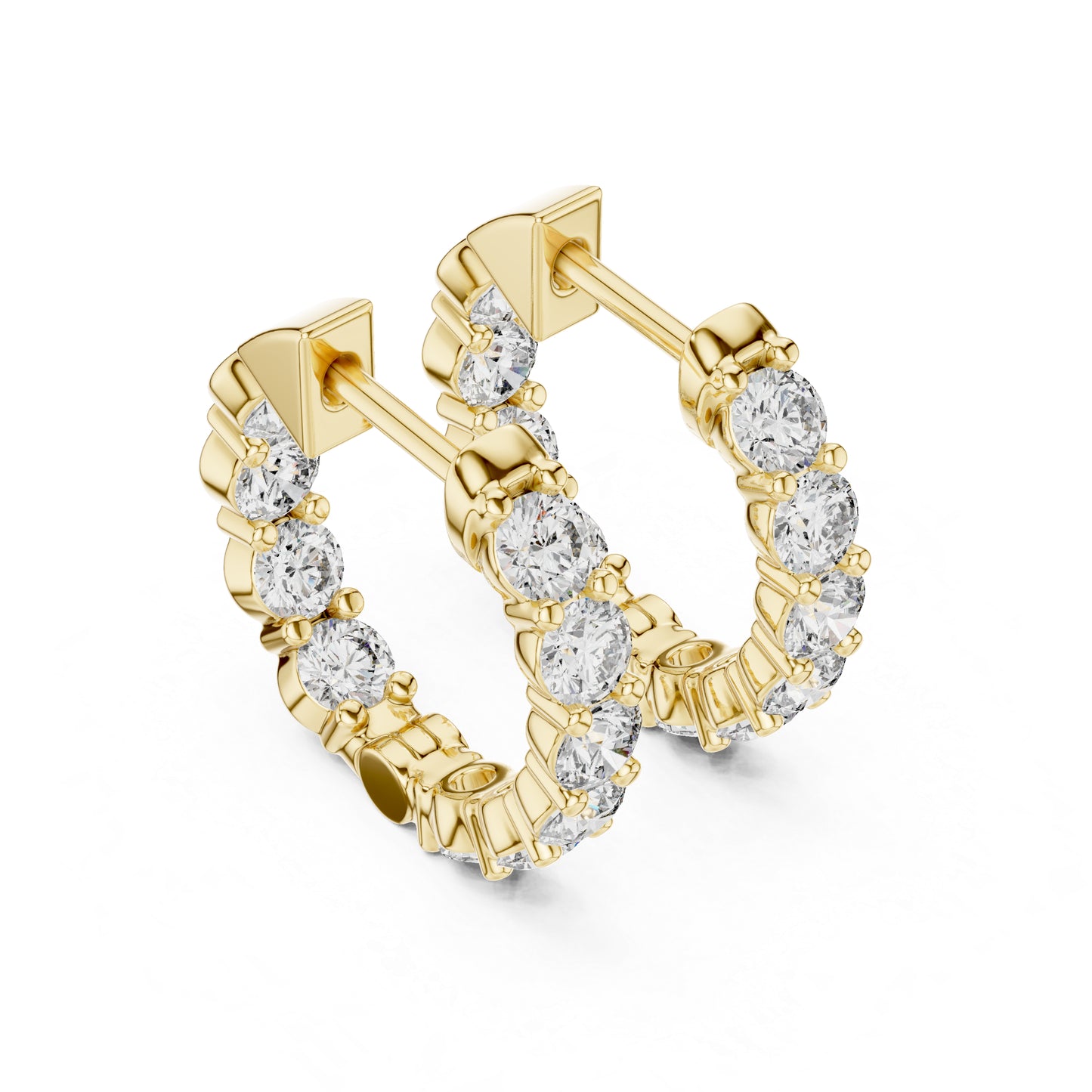 18K White Gold Round Lab-Grown Diamond Earrings for Women | Party Wear | Pure Carat