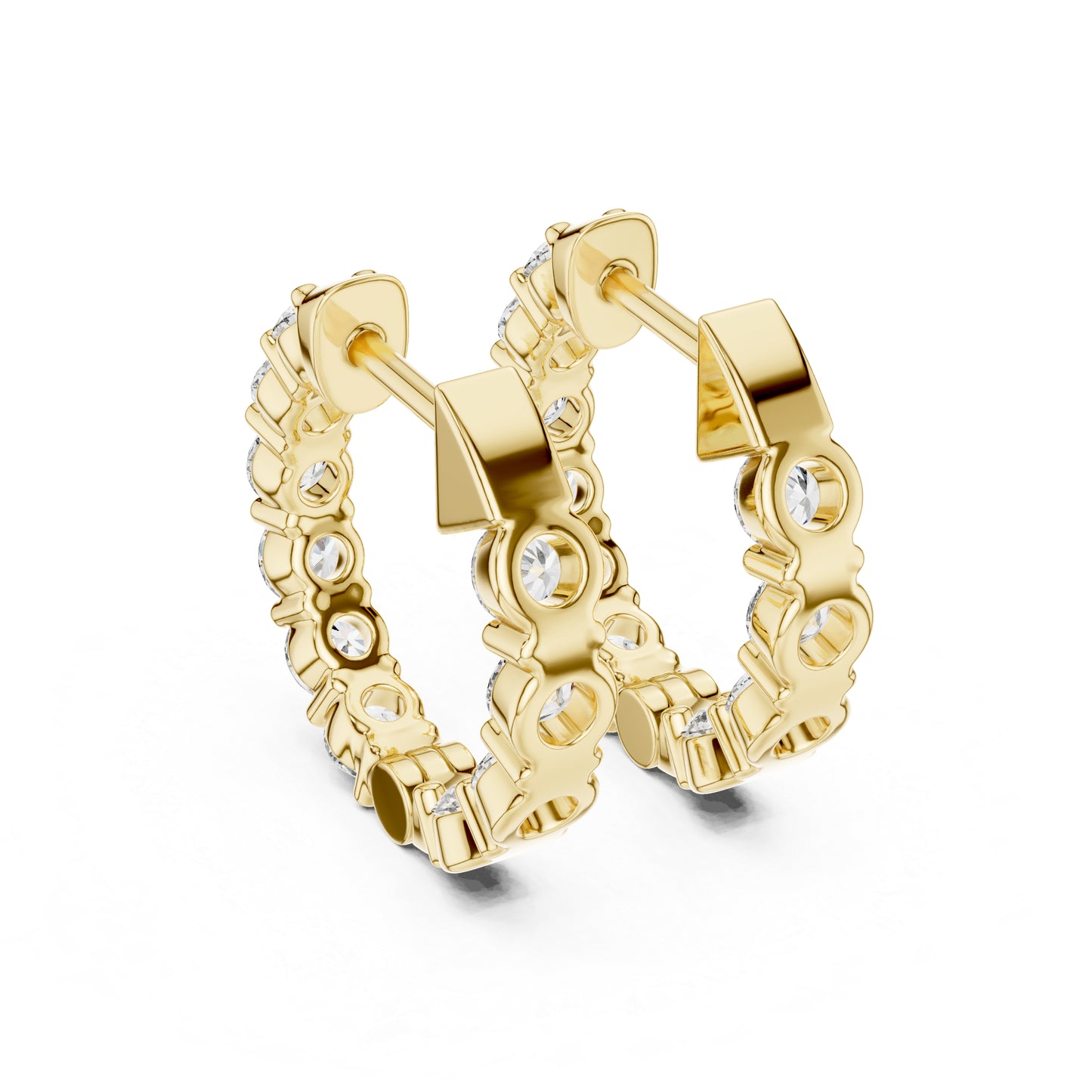 18K White Gold Round Lab-Grown Diamond Earrings for Women | Party Wear | Pure Carat