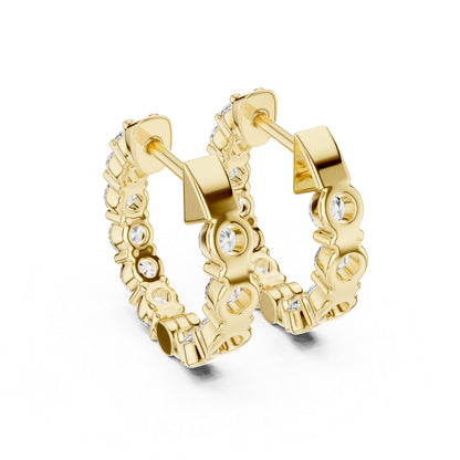 18K White Gold Round Lab-Grown Diamond Earrings for Women | Party Wear | Pure Carat