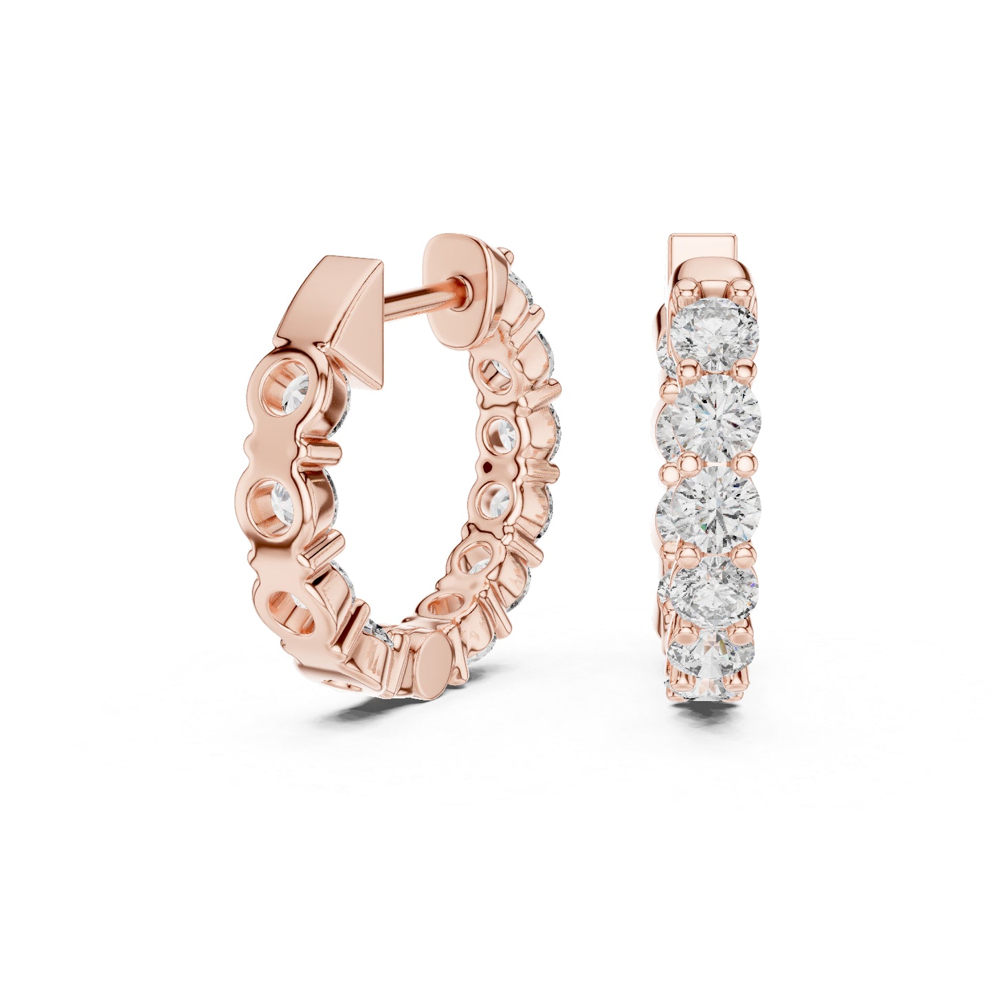 18K White Gold Round Lab-Grown Diamond Earrings for Women | Party Wear | Pure Carat