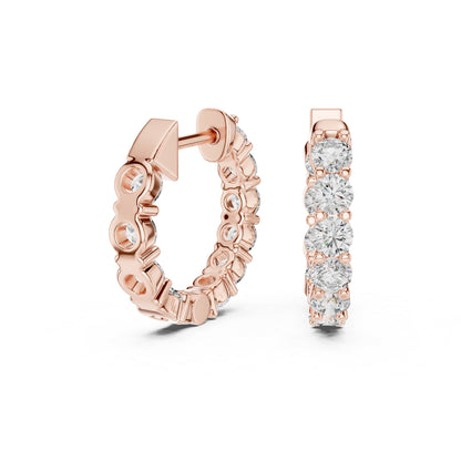 18K White Gold Round Lab-Grown Diamond Earrings for Women | Party Wear | Pure Carat