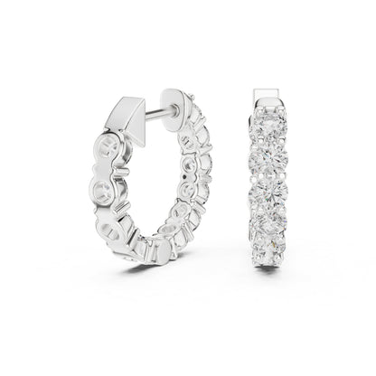 18K White Gold Round Lab-Grown Diamond Earrings for Women | Party Wear | Pure Carat