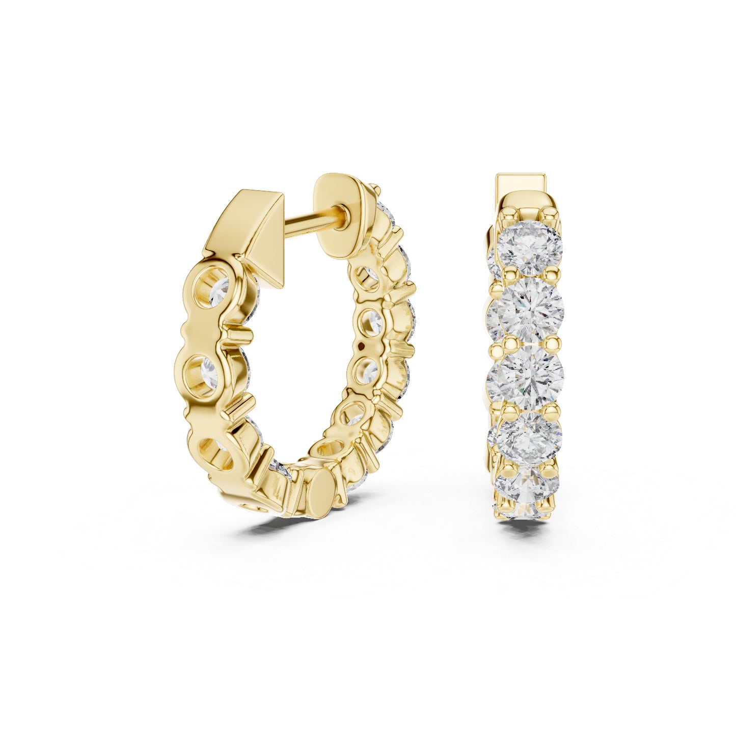 18K White Gold Round Lab-Grown Diamond Earrings for Women | Party Wear | Pure Carat