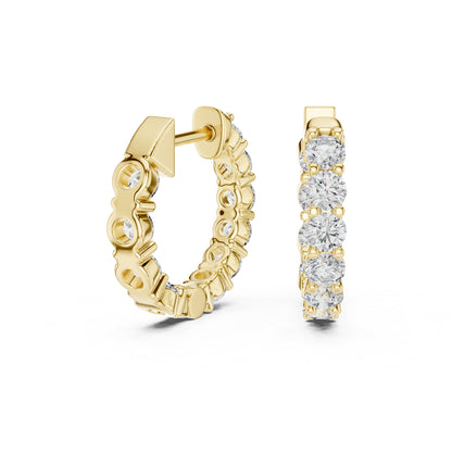 18K White Gold Round Lab-Grown Diamond Earrings for Women | Party Wear | Pure Carat