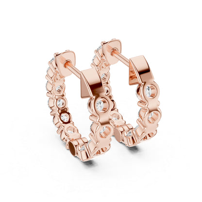18K White Gold Round Lab-Grown Diamond Earrings for Women | Party Wear | Pure Carat