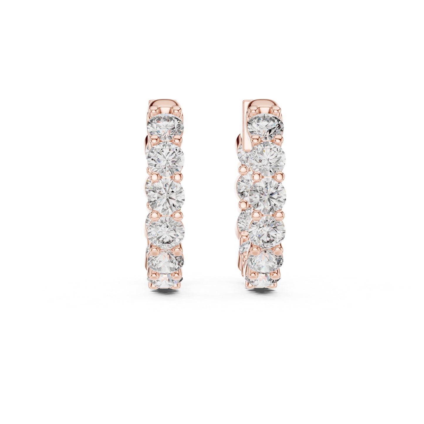 18K White Gold Round Lab-Grown Diamond Earrings for Women | Party Wear | Pure Carat