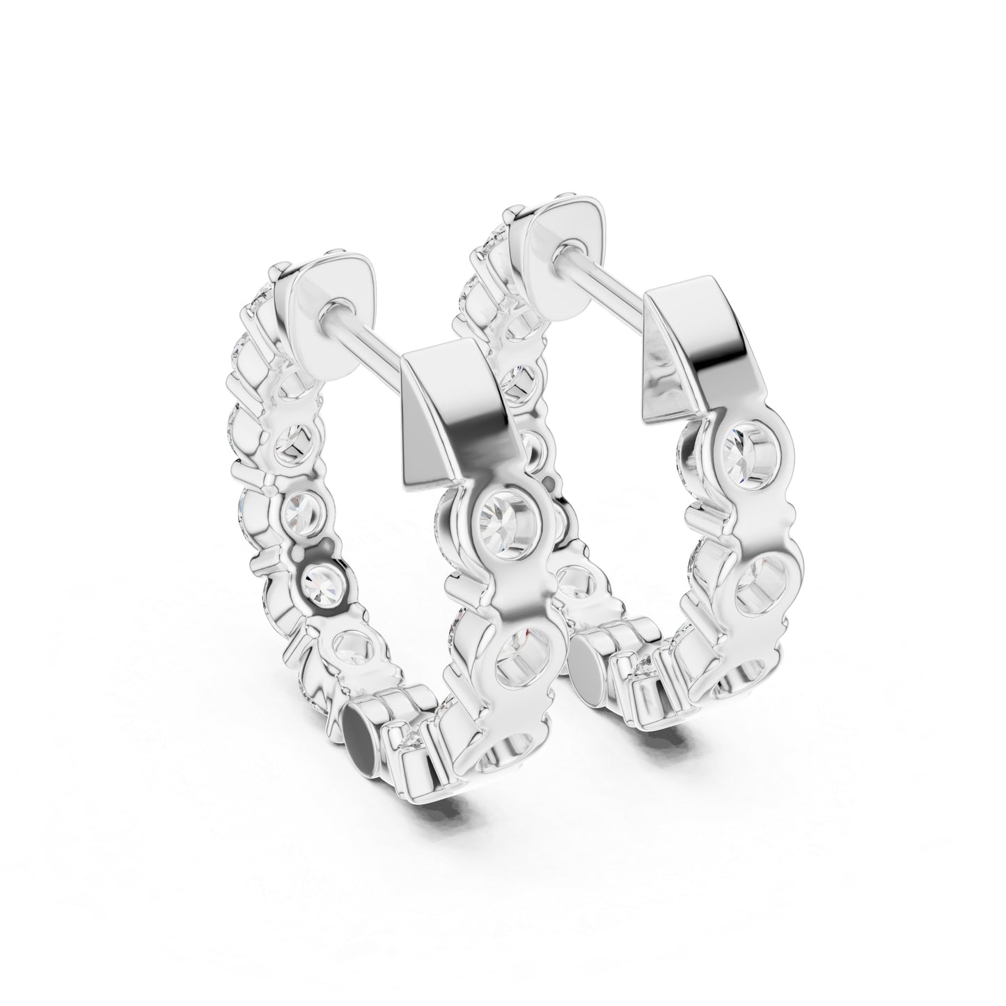18K White Gold Round Lab-Grown Diamond Earrings for Women | Party Wear | Pure Carat