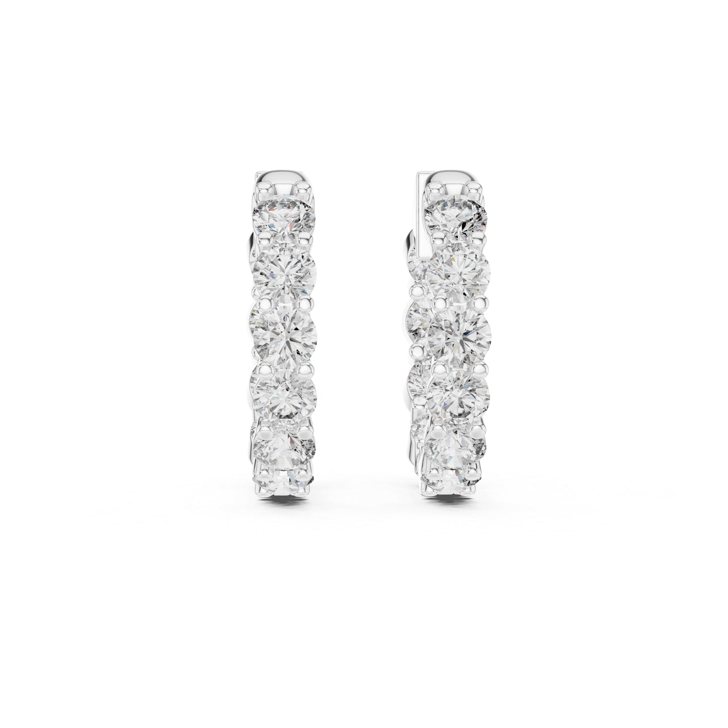 18K White Gold Round Lab-Grown Diamond Earrings for Women | Party Wear | Pure Carat