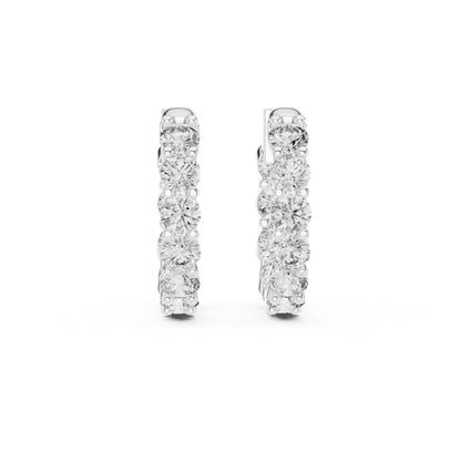 18K White Gold Round Lab-Grown Diamond Earrings for Women | Party Wear | Pure Carat
