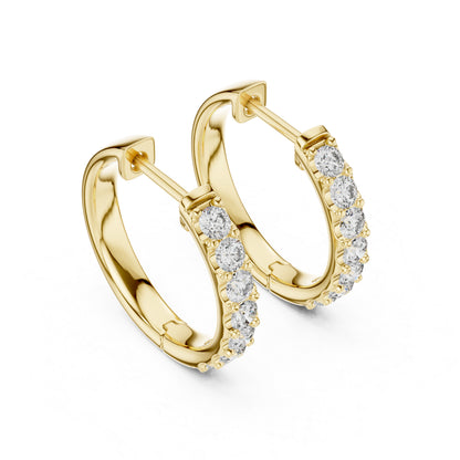 18K Yellow Gold Round Lab-Grown Diamond Earrings for Women | Engagement | Pure Carat