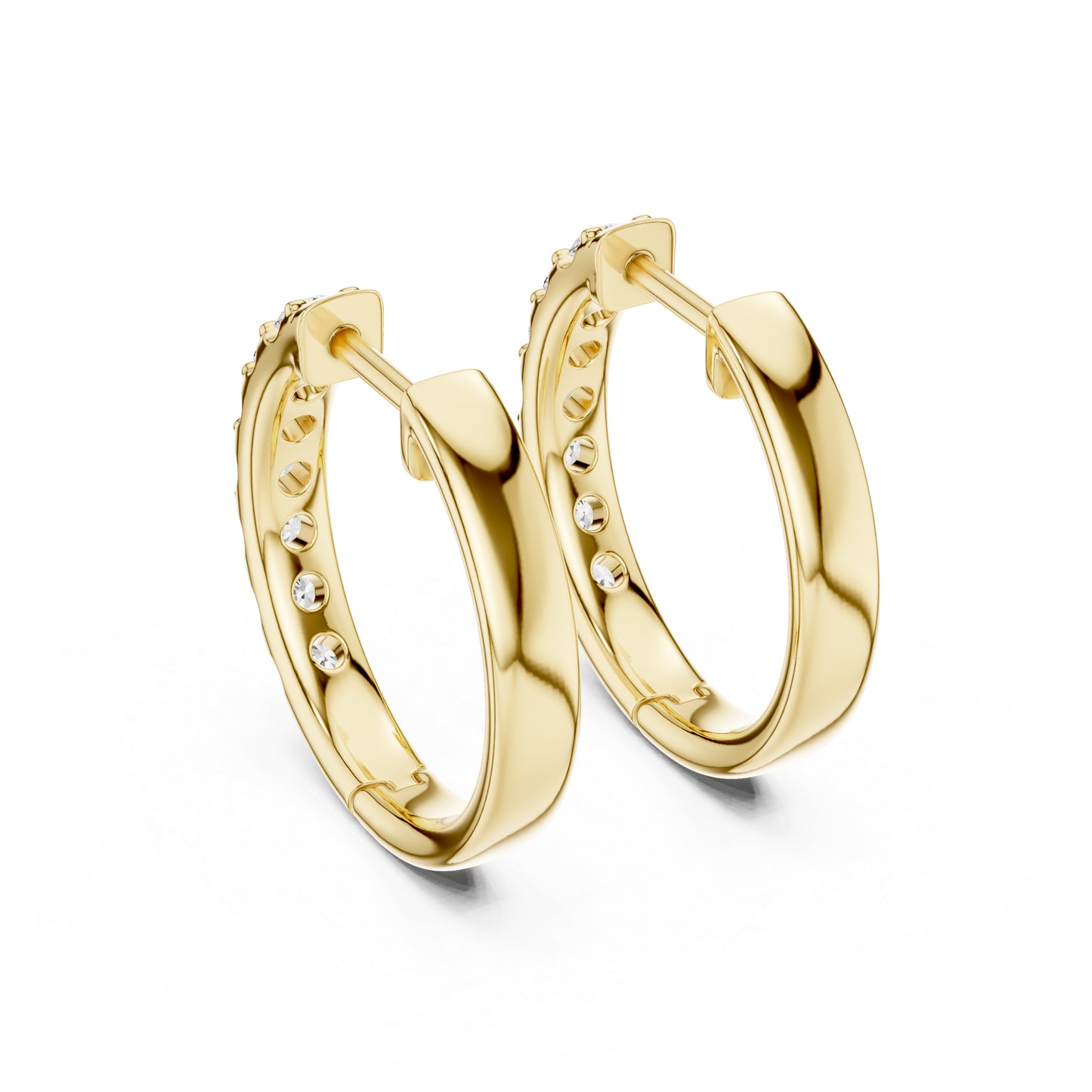 18K Yellow Gold Round Lab-Grown Diamond Earrings for Women | Engagement | Pure Carat