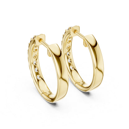 18K Yellow Gold Round Lab-Grown Diamond Earrings for Women | Engagement | Pure Carat