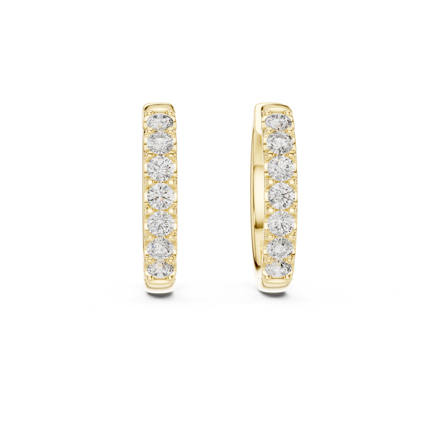 18K Yellow Gold Round Lab-Grown Diamond Earrings for Women | Engagement | Pure Carat
