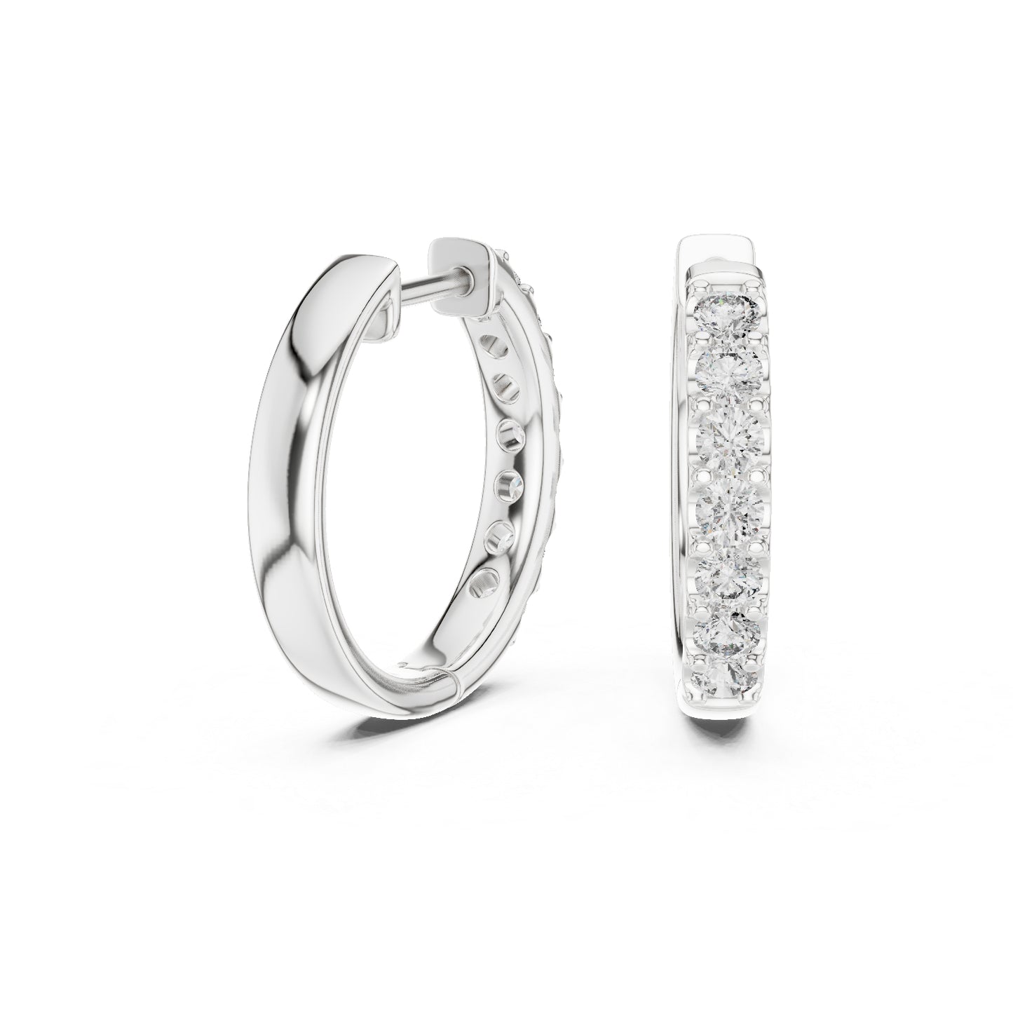 18K Yellow Gold Round Lab-Grown Diamond Earrings for Women | Engagement | Pure Carat