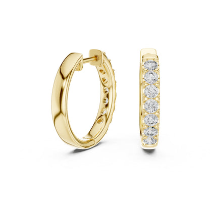 18K Yellow Gold Round Lab-Grown Diamond Earrings for Women | Engagement | Pure Carat