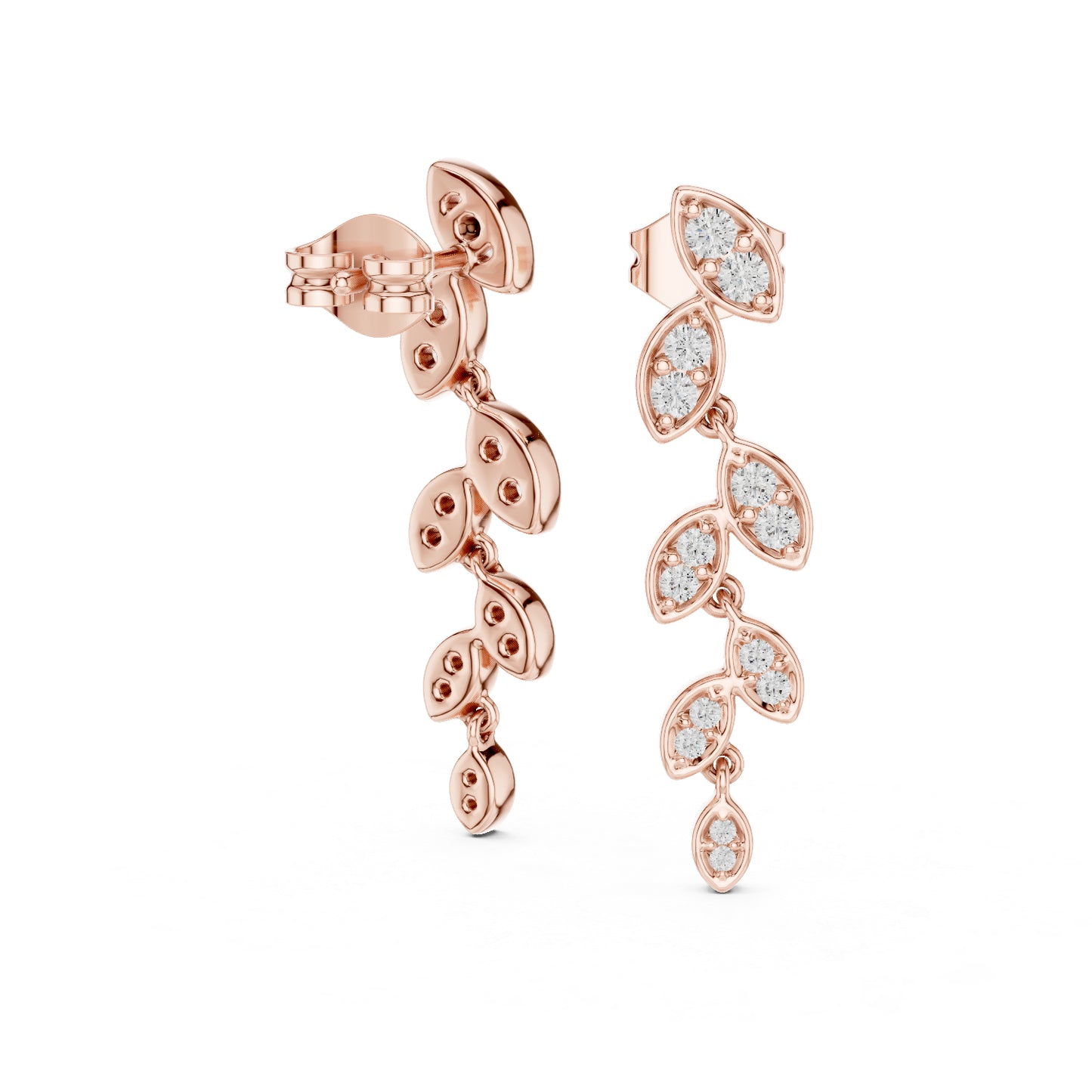 14K Yellow Gold Round Lab-Grown Diamond Earrings for Women | Bridal Wear | Pure Carat