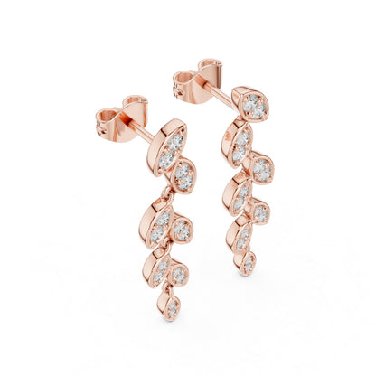 14K Yellow Gold Round Lab-Grown Diamond Earrings for Women | Bridal Wear | Pure Carat