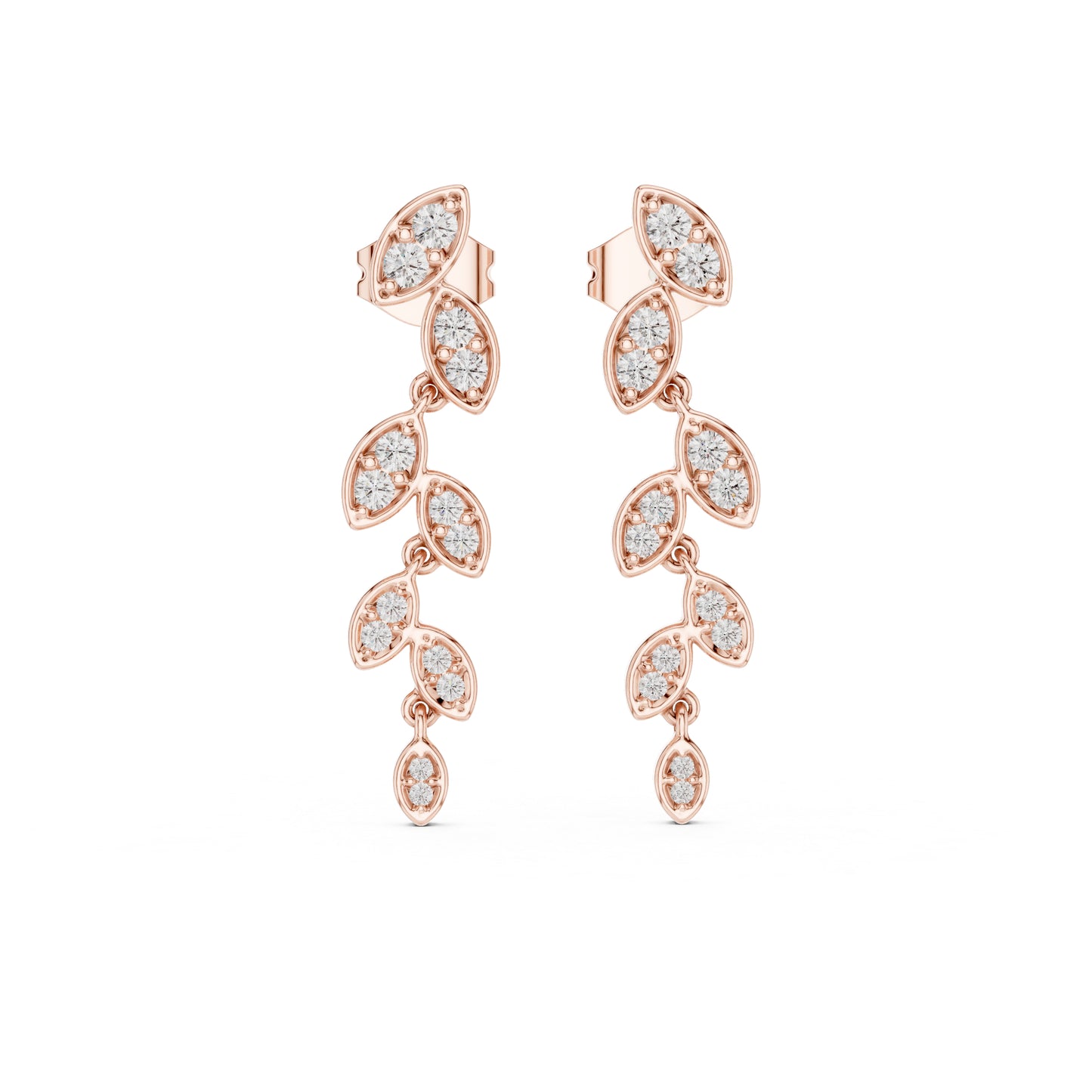 14K Yellow Gold Round Lab-Grown Diamond Earrings for Women | Bridal Wear | Pure Carat