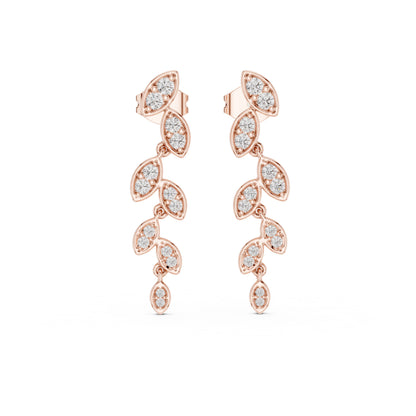 14K Yellow Gold Round Lab-Grown Diamond Earrings for Women | Bridal Wear | Pure Carat