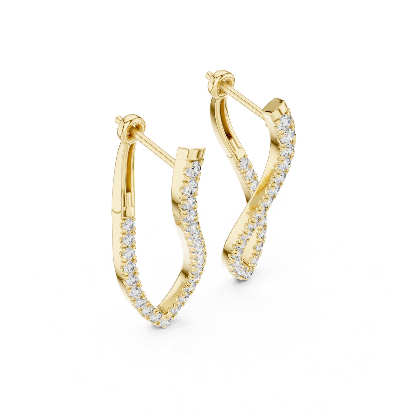 18K White Gold Round Lab-Grown Diamond Drop Earrings for Women | Office Wear | Pure Carat