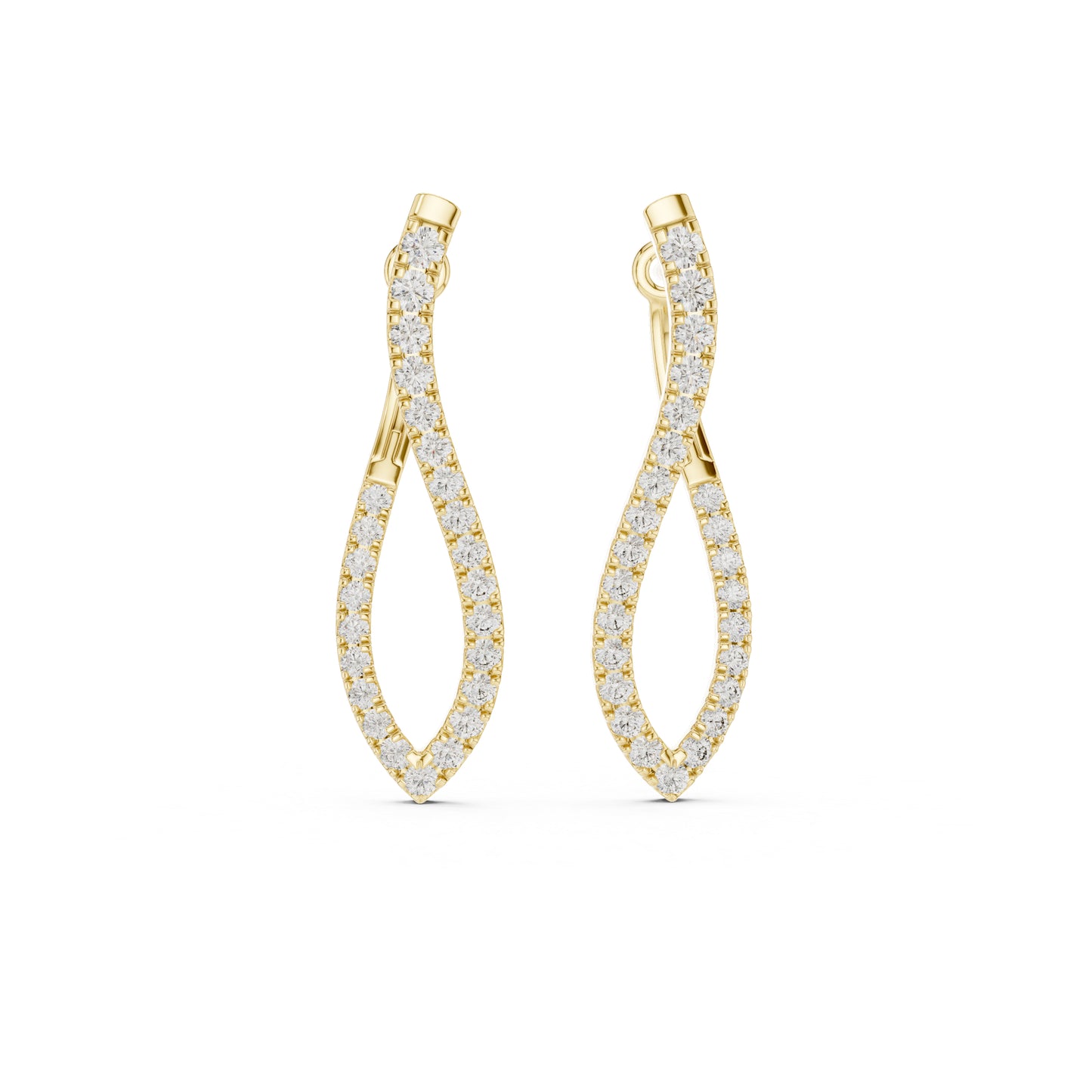 18K White Gold Round Lab-Grown Diamond Drop Earrings for Women | Office Wear | Pure Carat
