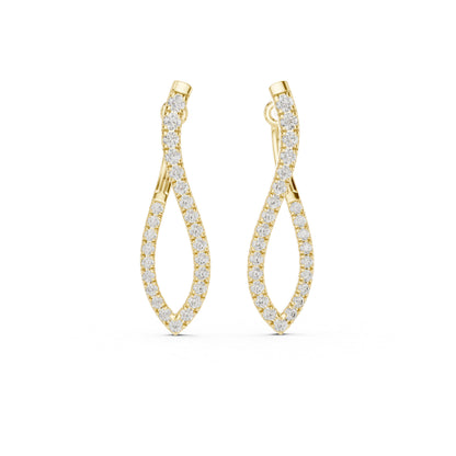 18K White Gold Round Lab-Grown Diamond Drop Earrings for Women | Office Wear | Pure Carat
