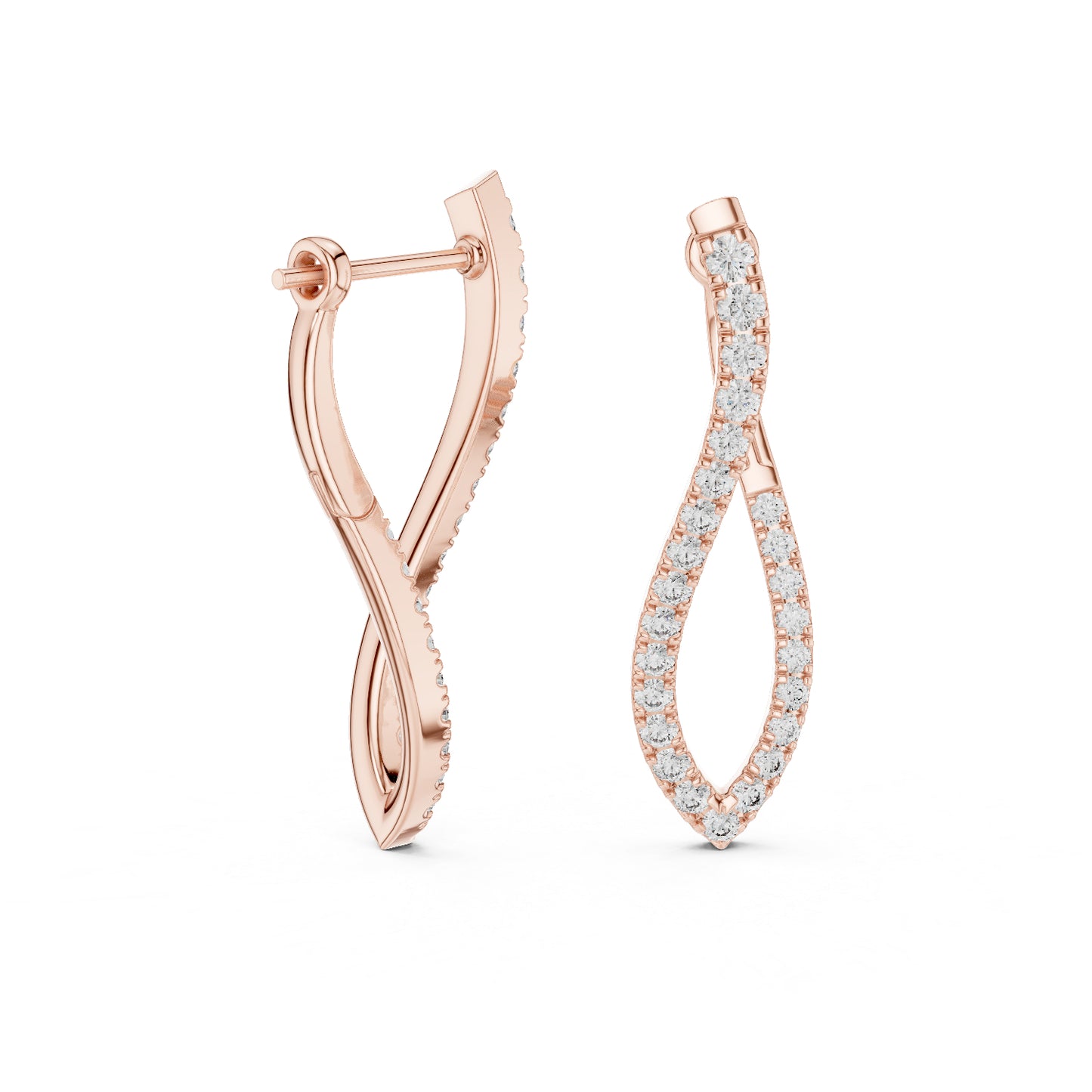 18K White Gold Round Lab-Grown Diamond Drop Earrings for Women | Office Wear | Pure Carat