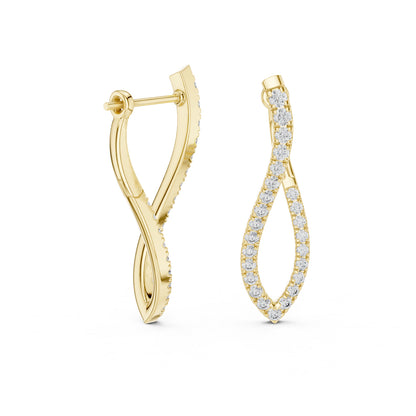 18K White Gold Round Lab-Grown Diamond Drop Earrings for Women | Office Wear | Pure Carat