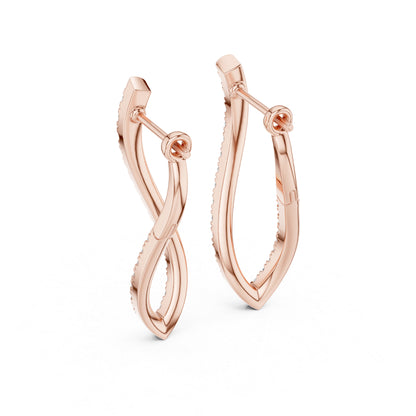 18K White Gold Round Lab-Grown Diamond Drop Earrings for Women | Office Wear | Pure Carat