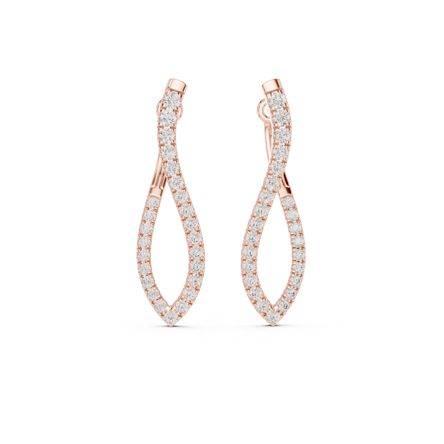 18K White Gold Round Lab-Grown Diamond Drop Earrings for Women | Office Wear | Pure Carat