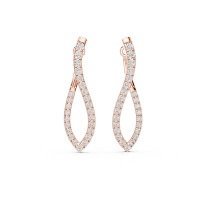 18K White Gold Round Lab-Grown Diamond Drop Earrings for Women | Office Wear | Pure Carat