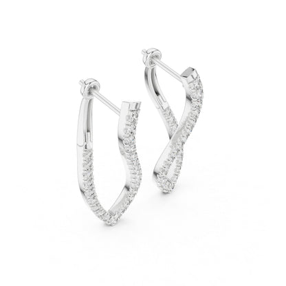 18K White Gold Round Lab-Grown Diamond Drop Earrings for Women | Office Wear | Pure Carat