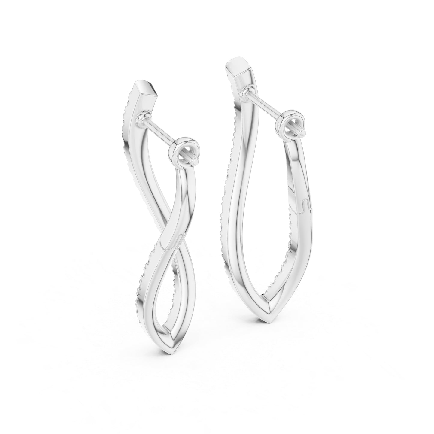 18K White Gold Round Lab-Grown Diamond Drop Earrings for Women | Office Wear | Pure Carat