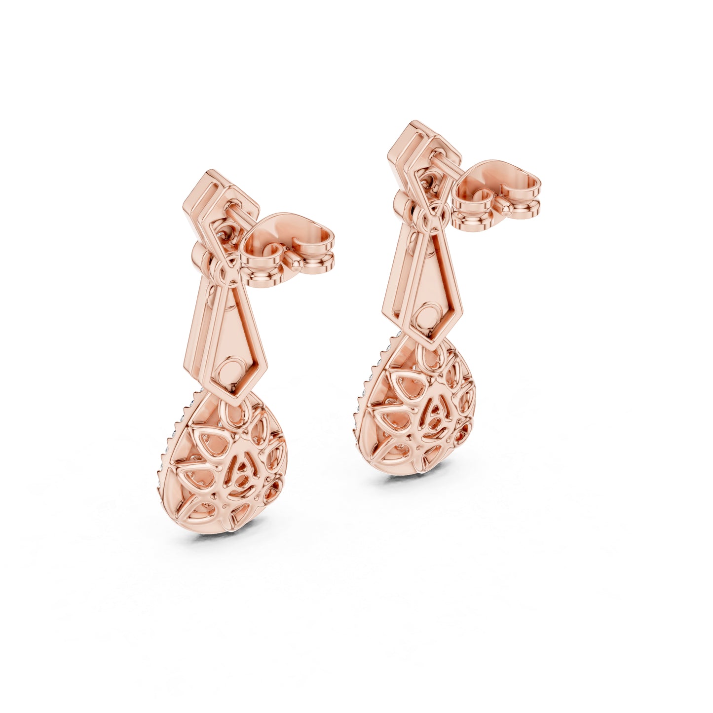 18K Yellow Gold Round Lab-Grown Diamond Drop Earrings for Women | Anniversary Gift | Pure Carat