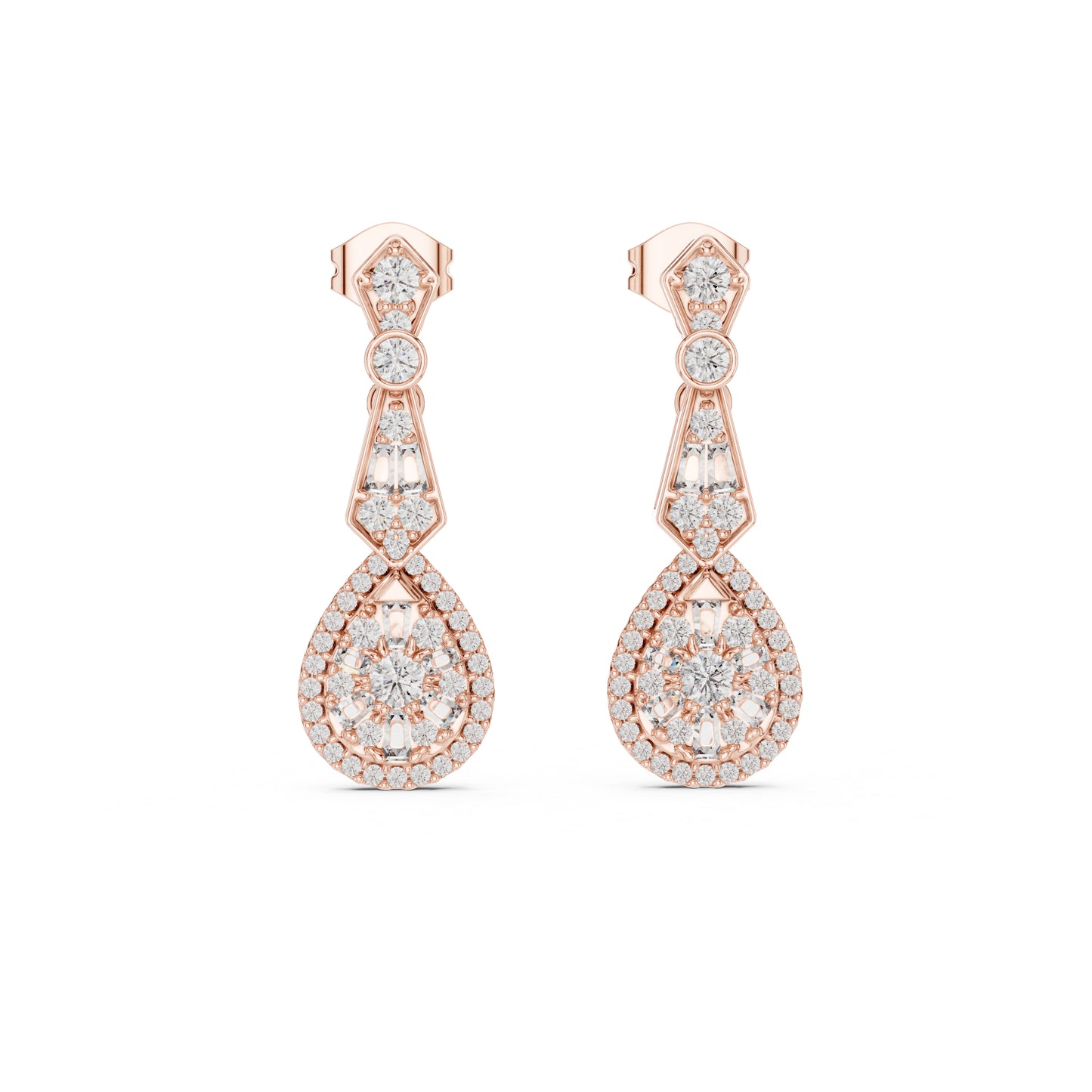 18K Yellow Gold Round Lab-Grown Diamond Drop Earrings for Women | Anniversary Gift | Pure Carat