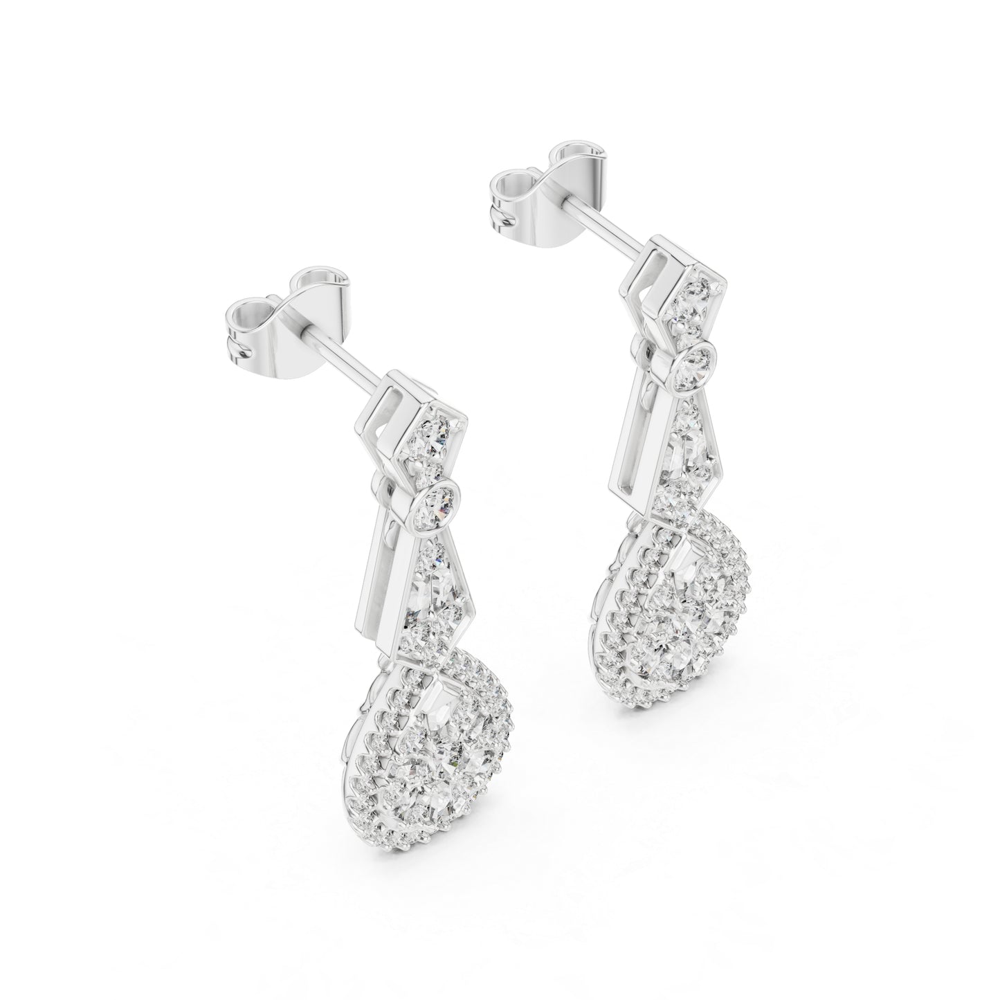 18K Yellow Gold Round Lab-Grown Diamond Drop Earrings for Women | Anniversary Gift | Pure Carat