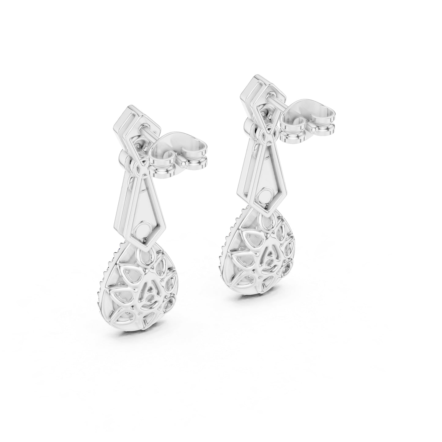 18K Yellow Gold Round Lab-Grown Diamond Drop Earrings for Women | Anniversary Gift | Pure Carat