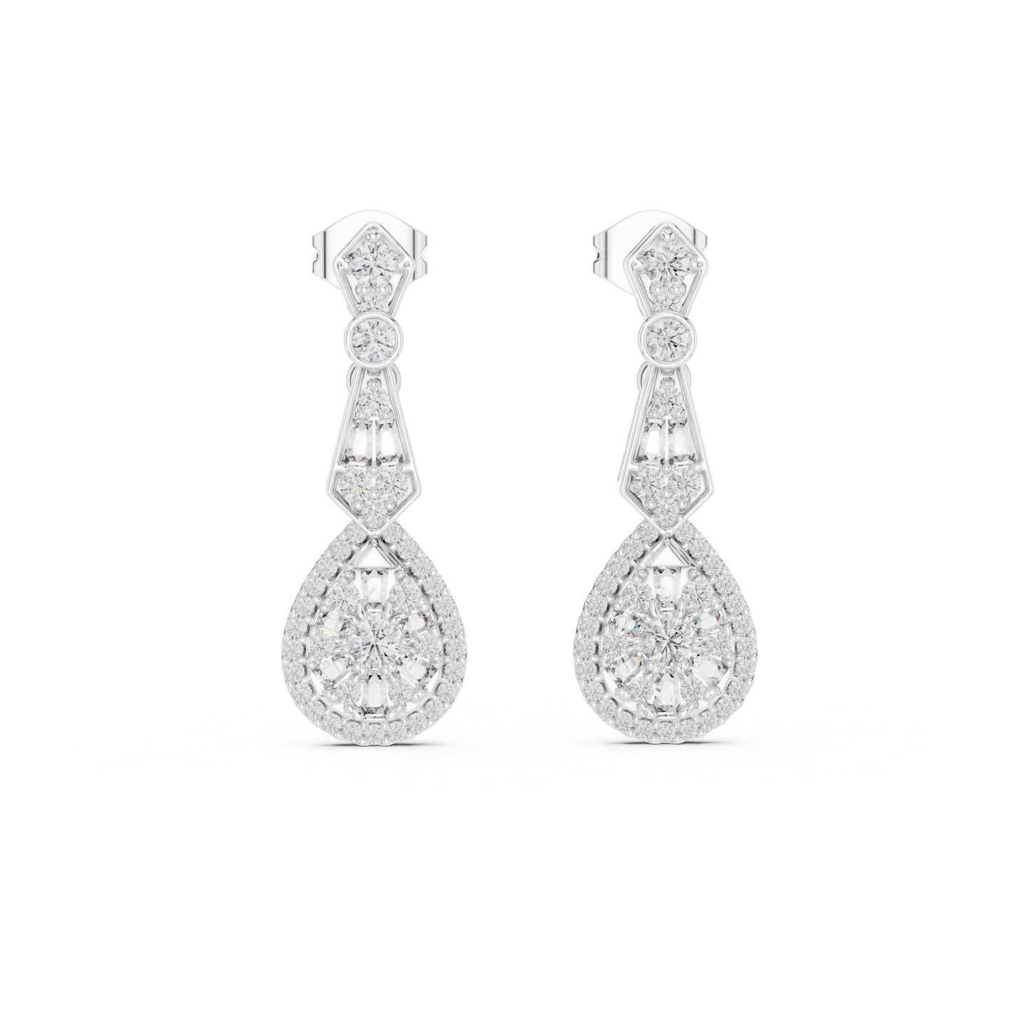 18K Yellow Gold Round Lab-Grown Diamond Drop Earrings for Women | Anniversary Gift | Pure Carat