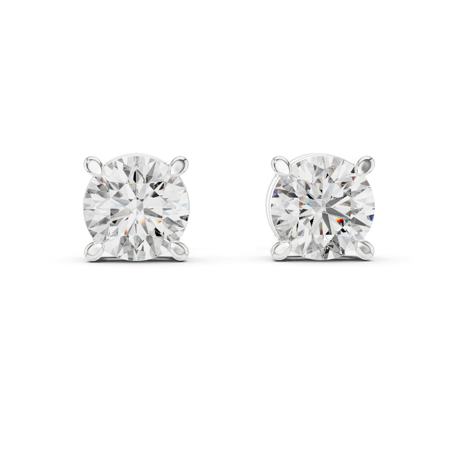 Round Lab-Grown Diamond Stud Earrings in 14K Rose Gold | PureCarat