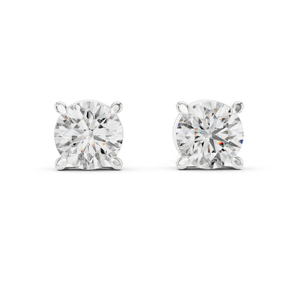 Round Lab-Grown Diamond Stud Earrings in 14K Rose Gold | PureCarat