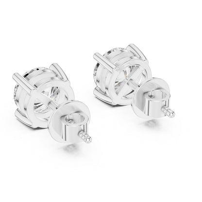 Round Lab-Grown Diamond Stud Earrings in 14K Rose Gold | PureCarat