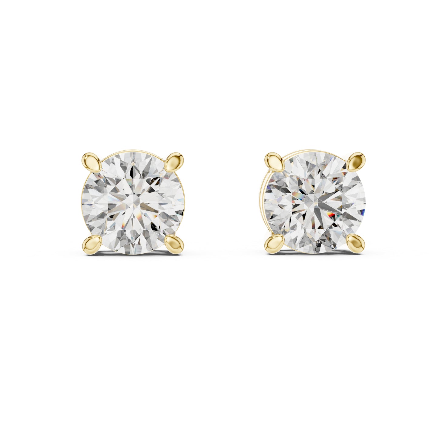 Round Lab-Grown Diamond Stud Earrings in 14K Rose Gold | PureCarat