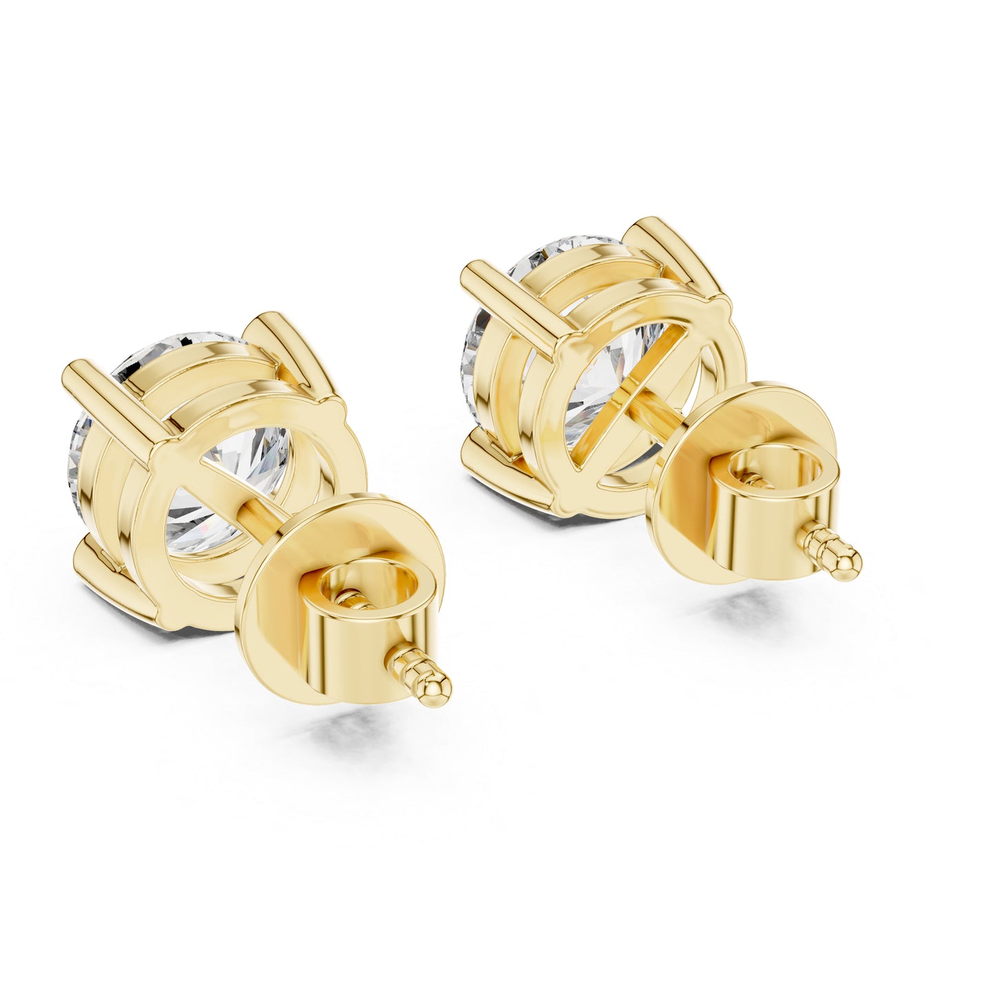 Round Lab-Grown Diamond Stud Earrings in 14K Rose Gold | PureCarat