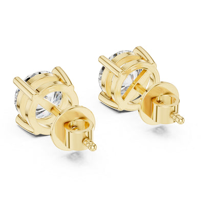 Round Lab-Grown Diamond Stud Earrings in 14K Rose Gold | PureCarat