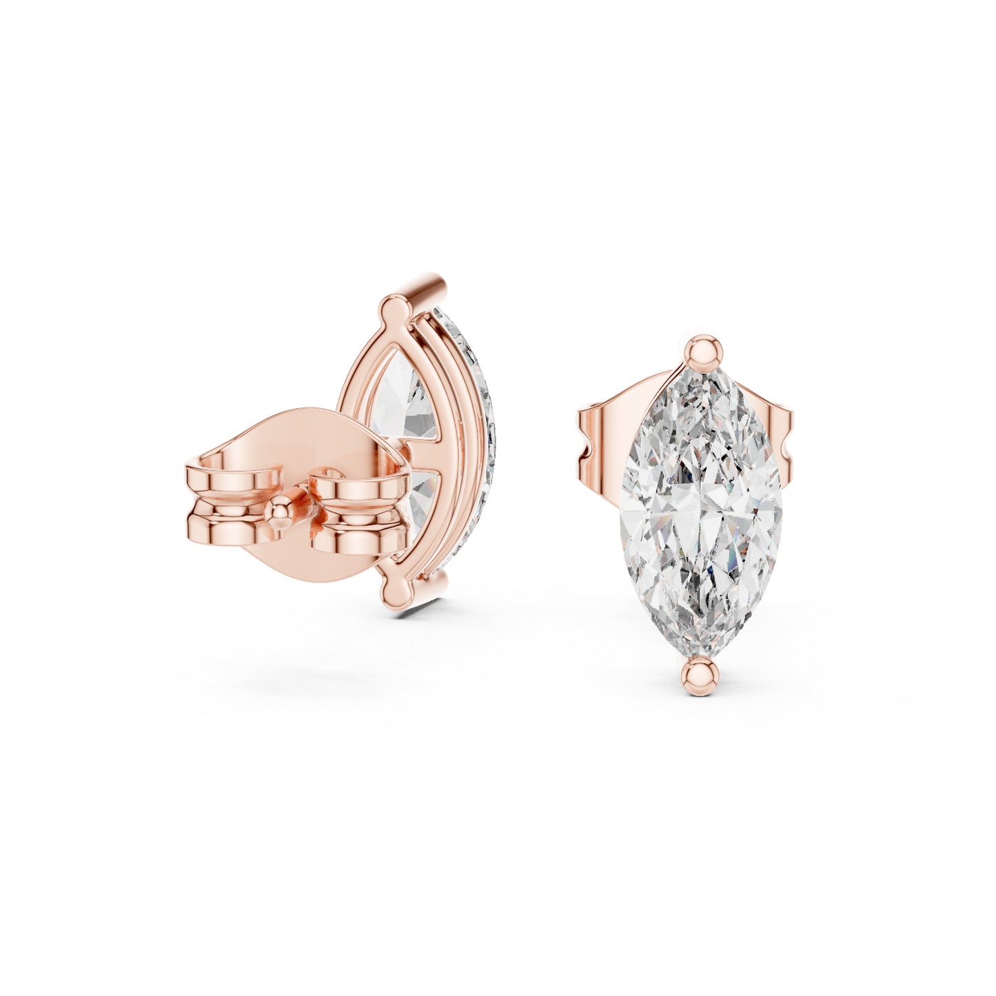 14K Rose Gold Marquise Lab-Grown Diamond Earrings for Women | Party Wear | Pure Carat