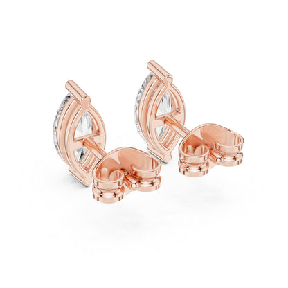 14K Rose Gold Marquise Lab-Grown Diamond Earrings for Women | Party Wear | Pure Carat