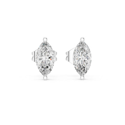 14K Rose Gold Marquise Lab-Grown Diamond Earrings for Women | Party Wear | Pure Carat