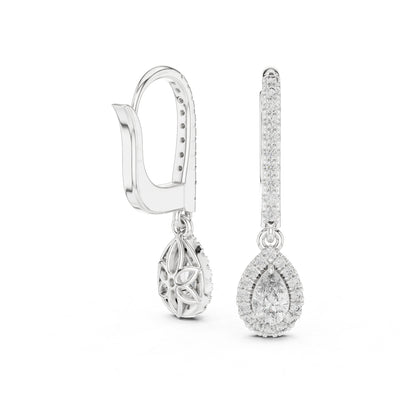 14K Yellow Gold Pear & Round Lab-Grown Diamond Stud Earrings for Women | Everyday Wear | Pure Carat