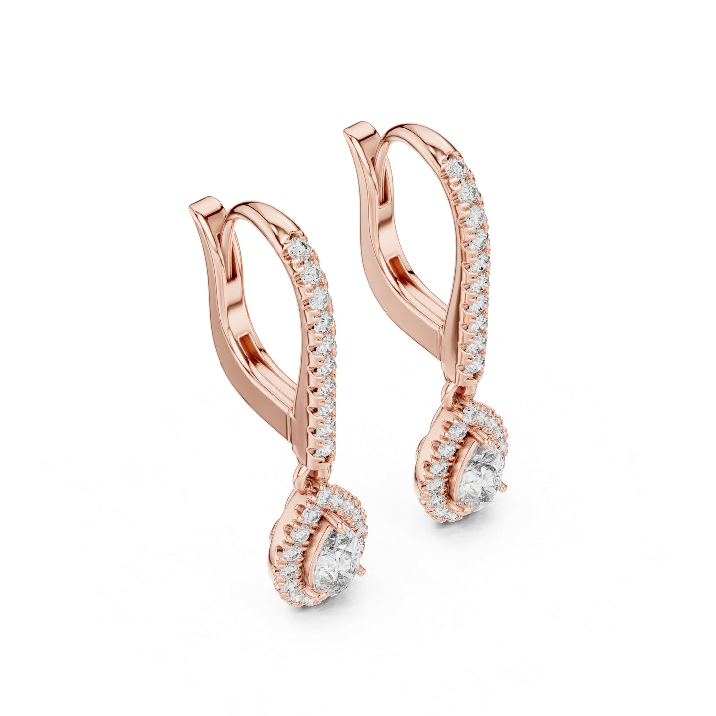 14K Yellow Gold Pear & Round Lab-Grown Diamond Stud Earrings for Women | Everyday Wear | Pure Carat